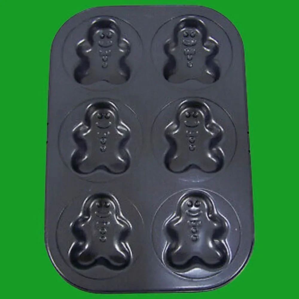 Nordic Ware Gingerbread Man 6 Kids Cakelet Cake Pan Jello Mold